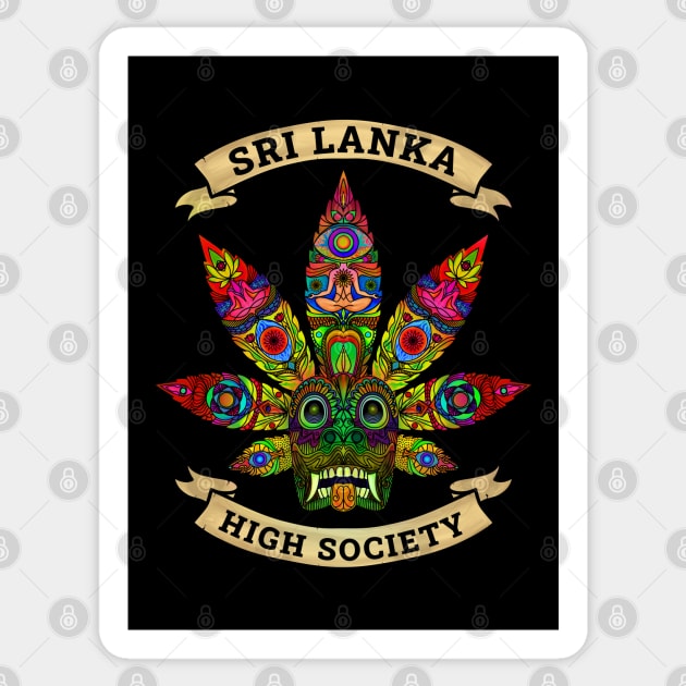 Sri Lanka Ganja Yaka Mask (Devil Mask) High Society iii Sticker by EYECHO